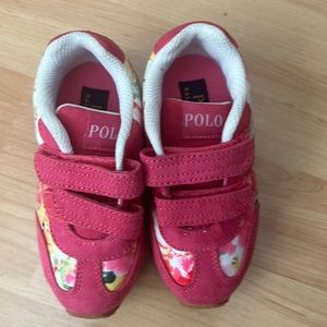 Ralph lauren girls floral printed Velcro sneaker.